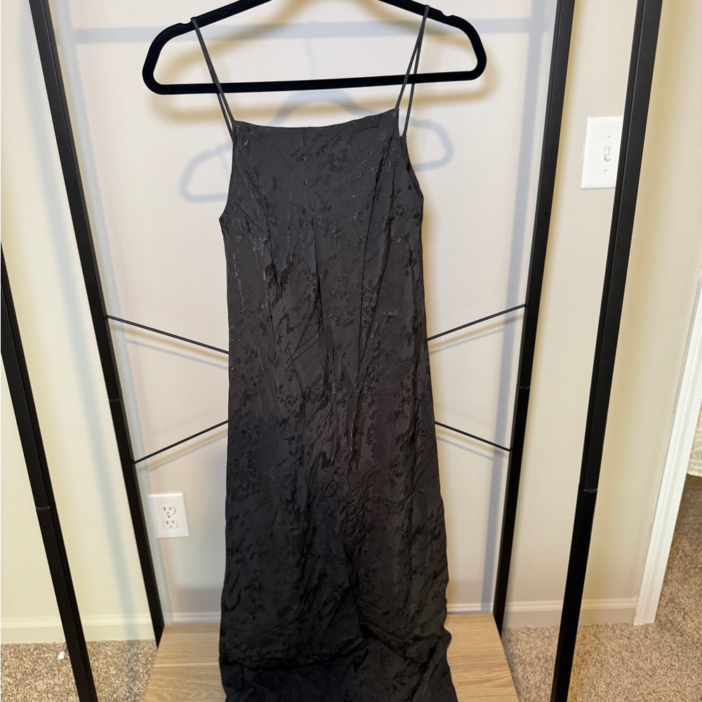 Zara Grey Elegant Spaghetti Strap Slip Dress